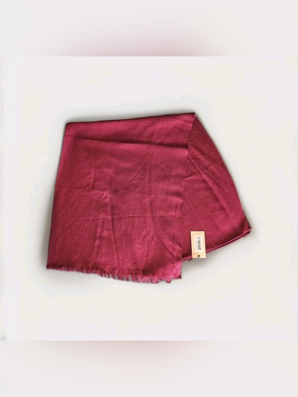 NWT AMICALE NY Wool and Cashmere Blend Maroon Wrap Scarf 28.5" L 13" W.